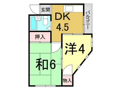 ハイツENDO尾浜(2DK/4階)の間取り写真