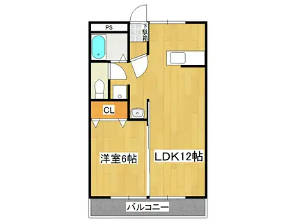 ヴェイル牛久(1LDK/1階)の間取り写真