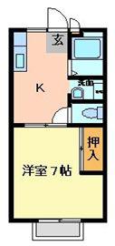 シャトルおおわ(1K/2階)の間取り写真