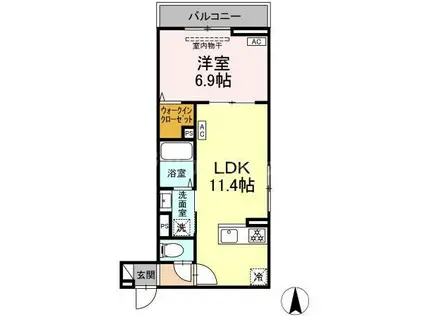 セレスティア大谷田II(1LDK/3階)の間取り写真