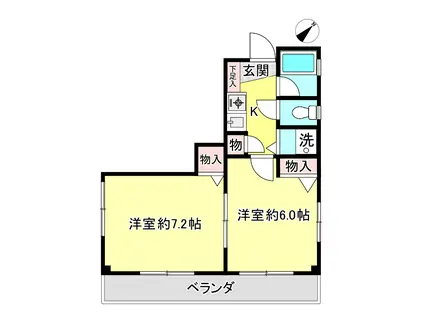 エール清瀬(2K/3階)の間取り写真