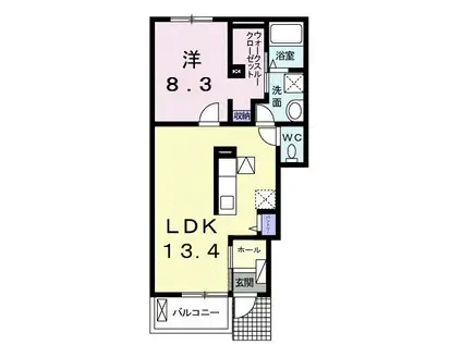 ジュピター(1LDK/1階)の間取り写真