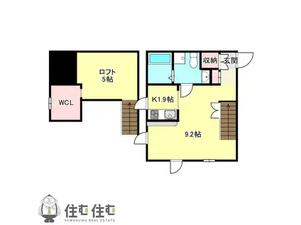 プリマクイーン豊田(ワンルーム/1階)の間取り写真