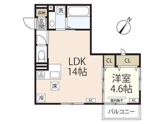 CAMPANELLA高須(1LDK/3階)の間取り写真
