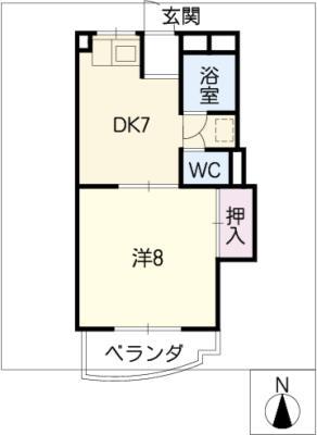 エクセレンス名東(1DK/3階)の間取り写真