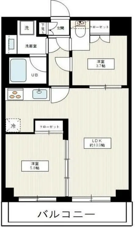 フュージョナル墨田 6階階 間取り