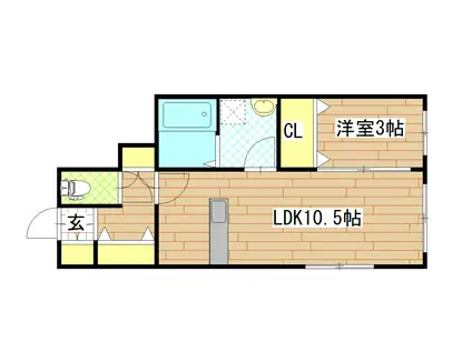 プランド大手町II(1LDK/1階)の間取り写真