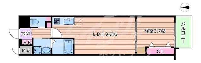 スプランディッド江坂DUE(1LDK/5階)の間取り写真