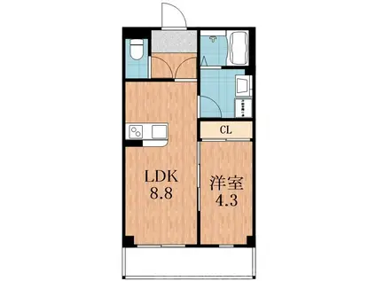 THE COLOR RESIDENCE(1LDK/3階)の間取り写真