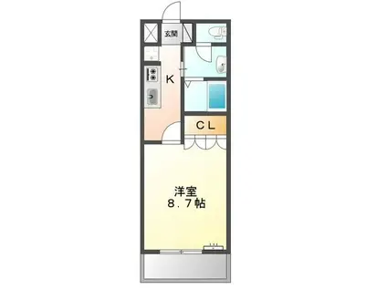 エスペランサ(1K/1階)の間取り写真