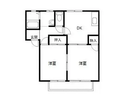 サウスゲートコーポ A棟(2DK/1階)の間取り写真