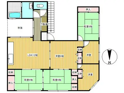 JSビル3階住居(6LDK/3階)の間取り写真