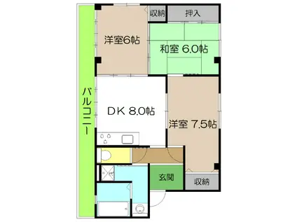 メゾン・ド・ケイ(3DK/4階)の間取り写真