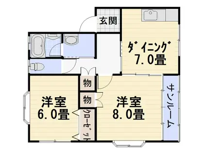 ハイツエクセル(2DK/1階)の間取り写真