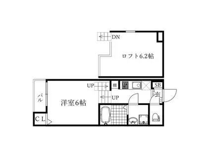 HUMMING LIFE栄生(1SK/1階)の間取り写真
