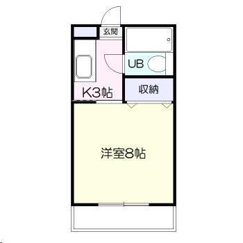 加納ビルB(1K/4階)の間取り写真