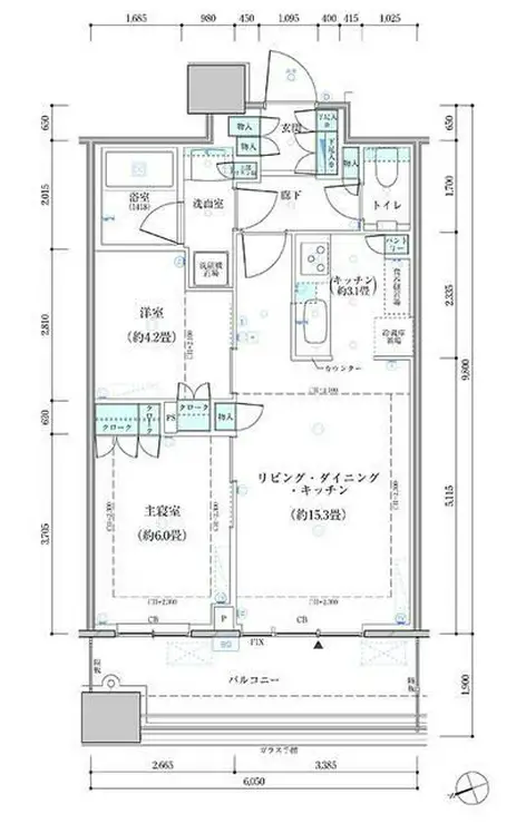 パークタワー勝どきサウス 37階階 間取り