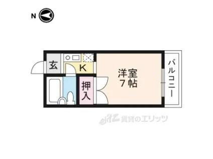 VERVEKYOTO(1K/1階)の間取り写真