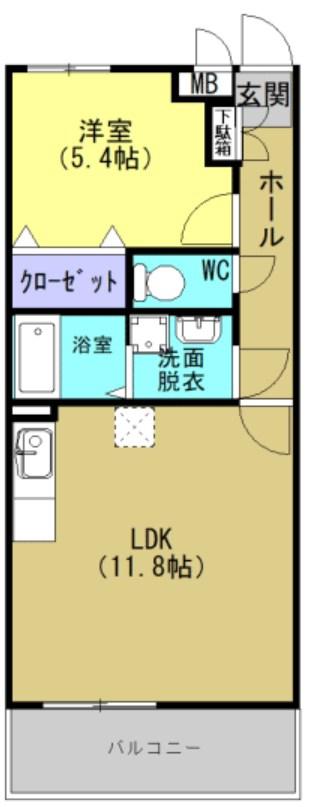 Y&M グランディール湘南II(1LDK/3階)の間取り写真