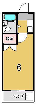 ミヤタハイツ(1K/2階)の間取り写真