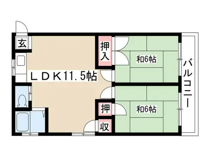 山本マンション(2LDK/3階)の間取り写真