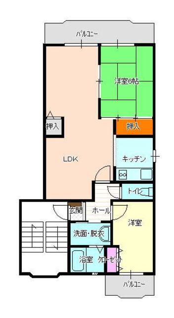 アーバンピアンカ(2LDK/2階)の間取り写真