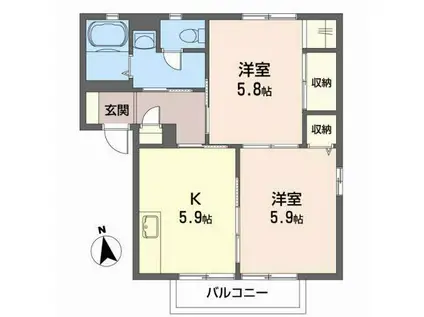 HOUSE28C(2K/1階)の間取り写真