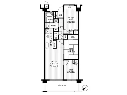 サンクレイドルさいたま岩槻アヴァンツァーレ(3LDK/3階)の間取り写真
