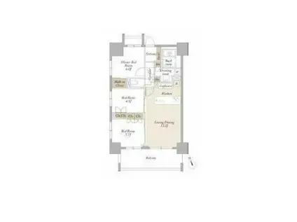 ライトテラス新宿御苑(3LDK/18階)の間取り写真