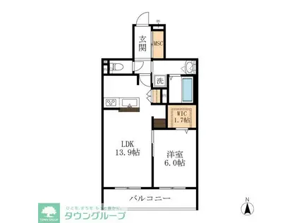 メゾン天白公園東 E棟(1LDK/4階)の間取り写真