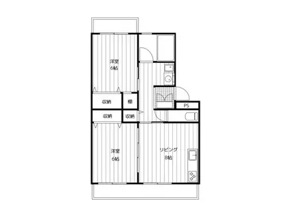 泉ハイツ(2DK/2階)の間取り写真