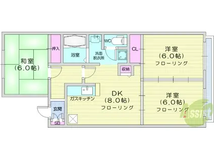ハウス TAKA-Q2(3DK/1階)の間取り写真