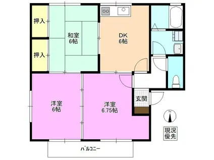 メゾンラヴィール(3DK/1階)の間取り写真