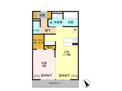 ファイン ビュー(1LDK/3階)の間取り写真