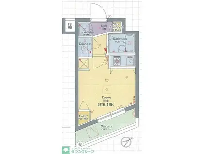 パレ・ホームズ高井戸(ワンルーム/2階)の間取り写真