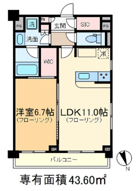 パークアクシス駒込HILLTOP(1LDK/4階)の間取り写真
