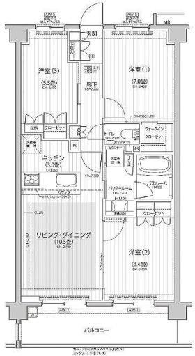 Nステージ東小金井(3LDK/2階)の間取り写真