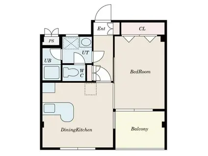 アベニューサザンプラム(1DK/2階)の間取り写真