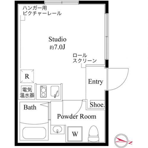 CASA PIAZZA錦糸町(ワンルーム/2階)の間取り写真