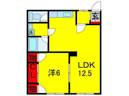 第2フォーブル国分寺(1LDK/1階)の間取り写真