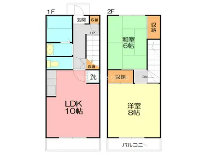 光陽ハイツA(2LDK/1階)の間取り写真
