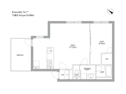 SIERRA GARDENSデザイナーズ・バルコニ付・快適設計(1LDK/4階)の間取り写真