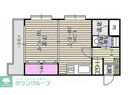 プラージュ大濠(1LDK/2階)の間取り写真