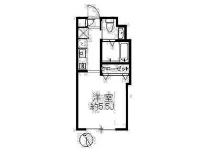 レスク中目黒アパートメント(ワンルーム/1階)の間取り写真