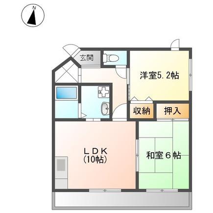 マンション雅(2LDK/2階)の間取り写真