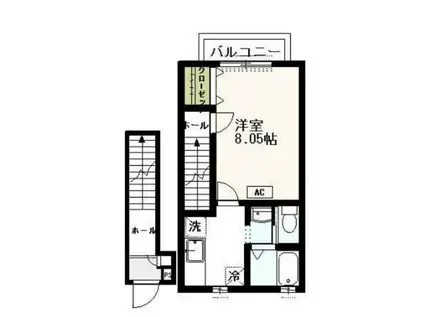ヴェントフレスコ上高井戸(1K/2階)の間取り写真