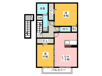 MARCHER FORME(2LDK/2階)の間取り写真