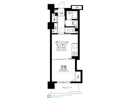 朝日シティパリオ王子神谷(1DK/5階)の間取り写真