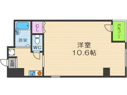 TAIHOセンティーレバークフロント(1K/5階)の間取り写真