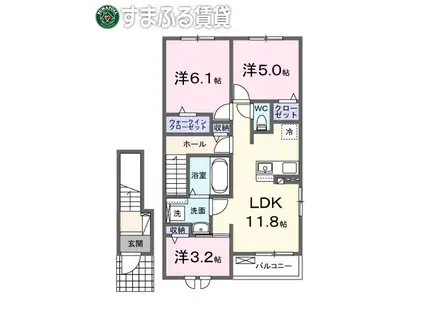 セイバリー あかね(3LDK/2階)の間取り写真